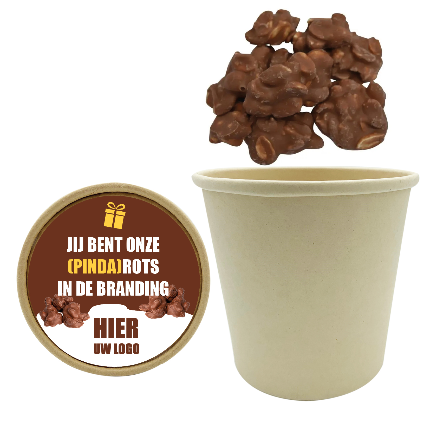 Chocolade, bio beker, rotsjes, biologisch, pindarotsjes
